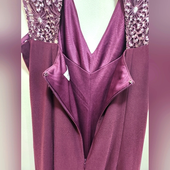 One By Eight Women's Cocktail Dress Wine Metallic Sleeveless Size 14 - Picture 6 of 8